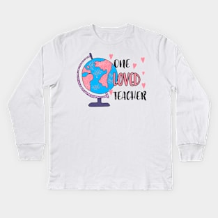 One Loved Teacher Kids Long Sleeve T-Shirt